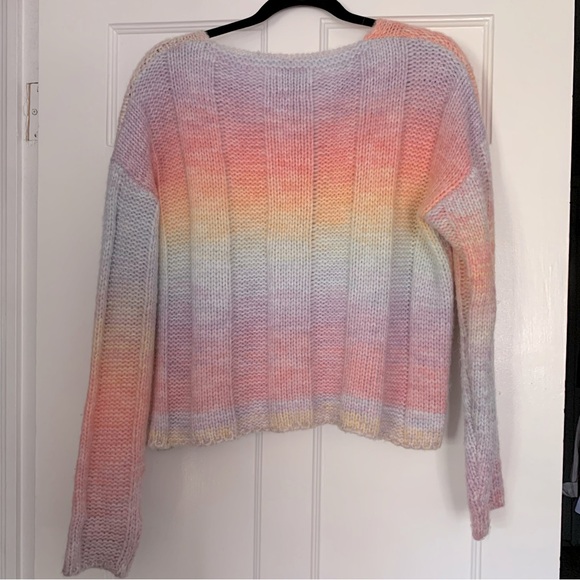 NWOT Anthropologie rainbow knit sweater - Picture 5 of 9